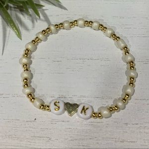 14K Gold Plated Personalized Initial Bracelet
